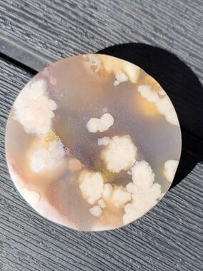 Sakura Flower Agate Round Plate Crystal